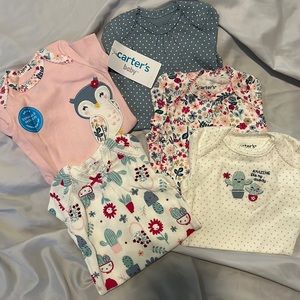 5pc Carter Short Sleeve Onesies